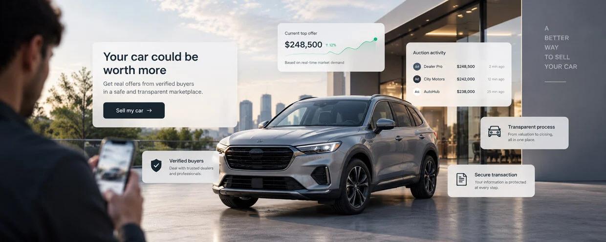 Selling a vehicle through the marketplace